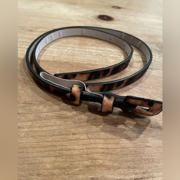 Jessica Simpson animal print gold skinny belt Business Casual Boho Festival Sm - Picture 2 of 7